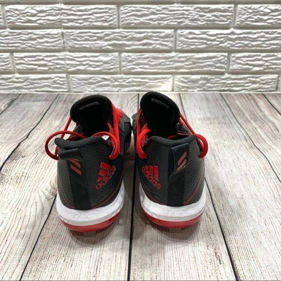 Adidas Red Black White Icon Bounce Baseball Cleats Size 16 - Picture 5 of 7